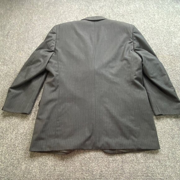 Luca Rossi ItaliaSuit Jacket Mens 46L Gray Pinstripe 150'S Hightech Fabric - Picture 10 of 16